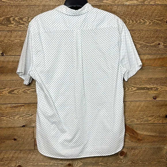 Vince Classic Fit Micro Print Button Down Shirt Short Sleeve Size Large - Picture 3 of 7